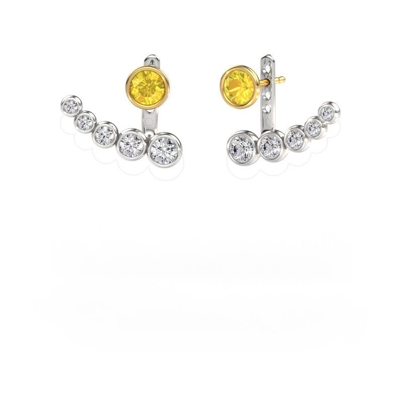 Earrings Wendy 585 white gold yellow sapphire 5 mm