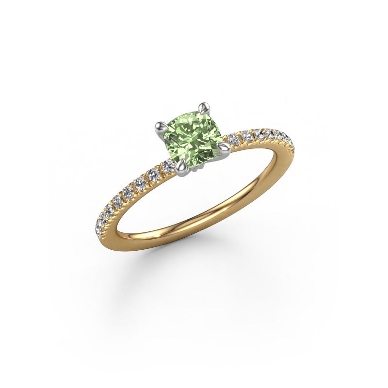 Engagement ring Crystal CUS 2 585 gold green lab grown diamond 5 mm