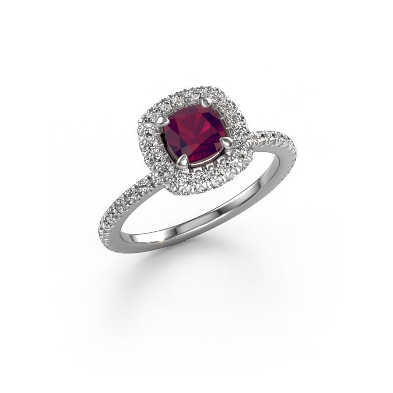 Bague de fiançailles Talitha CUS 585 or blanc rhodolite 5 mm