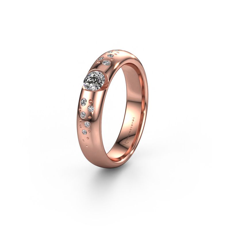 Wedding ring WH2104L34A 585 rose gold lab-grown diamond ±4,5x1.7 mm