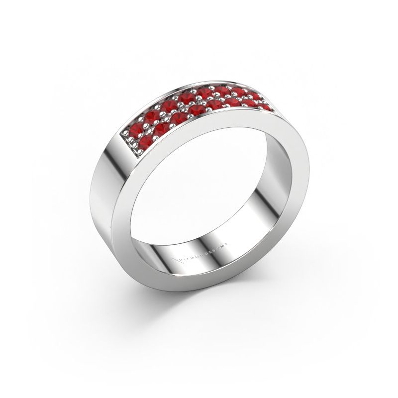 Bague superposable Catharina 5 950 platine rubis 1.7 mm