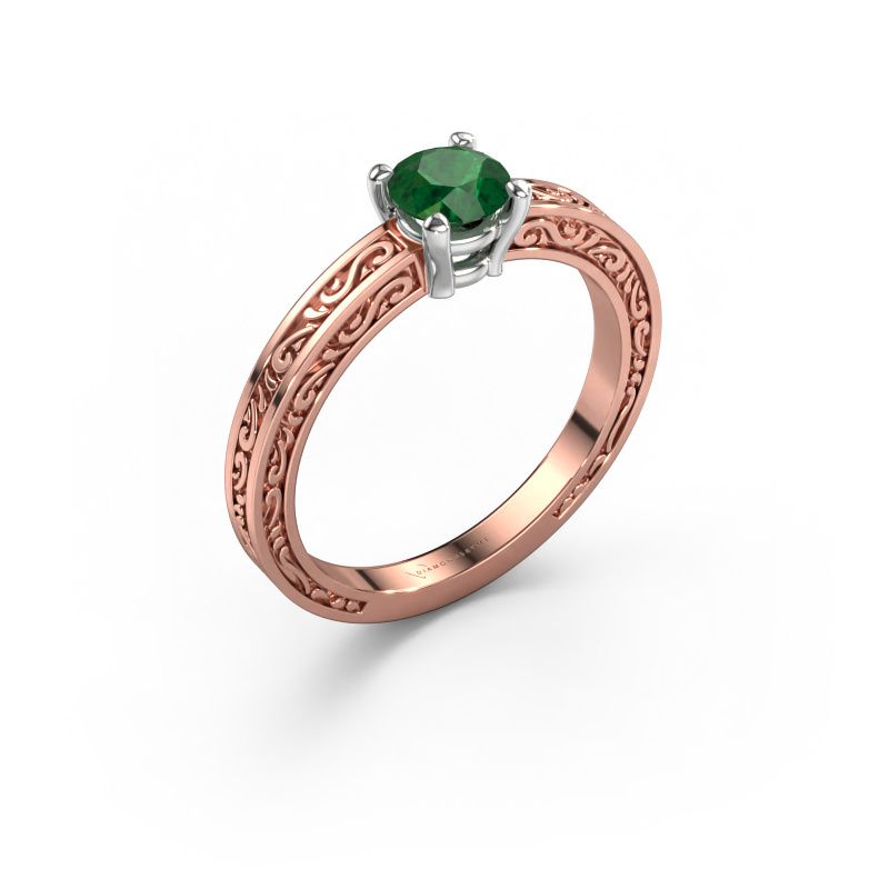 Engagement ring Claudette 1 585 rose gold emerald 5 mm