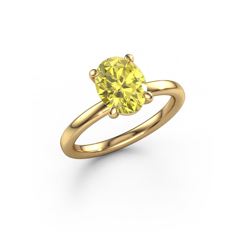 Engagement ring Simone OVL 1 585 gold yellow lab grown diamond 9x7 mm