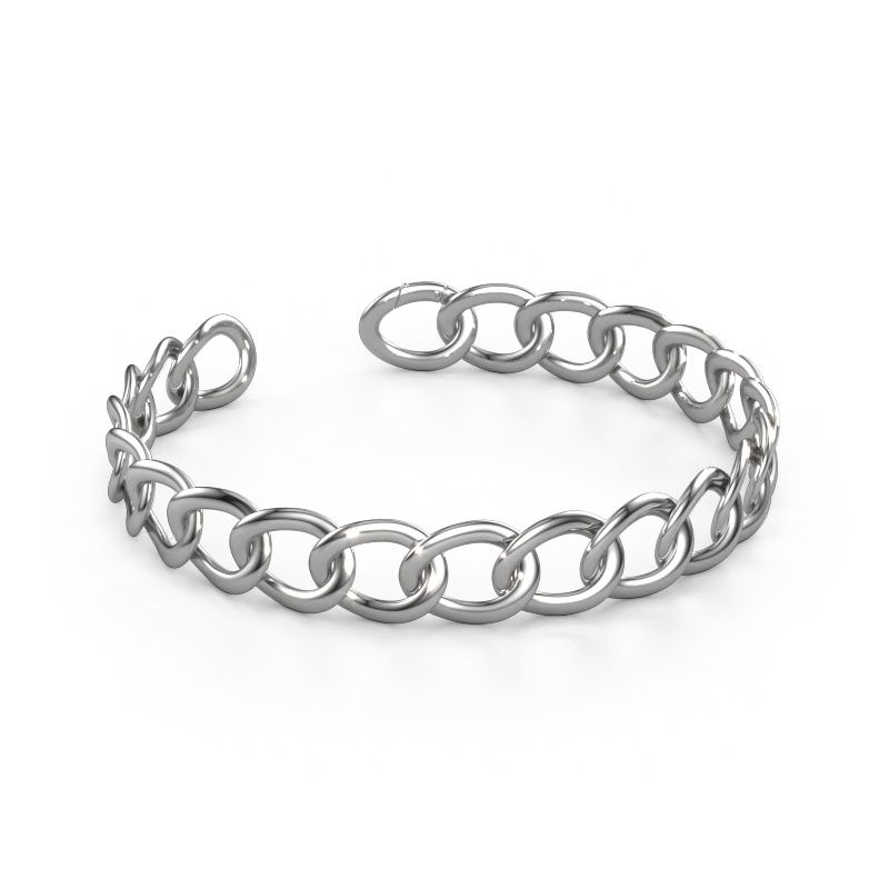 Eslabón plano pulsera Rose 12mm 585 oro blanco
