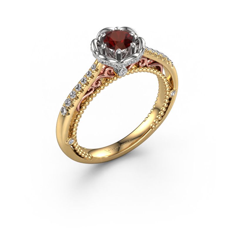 Verlobungsring Abbey 585 Gold Granat 4.2 mm