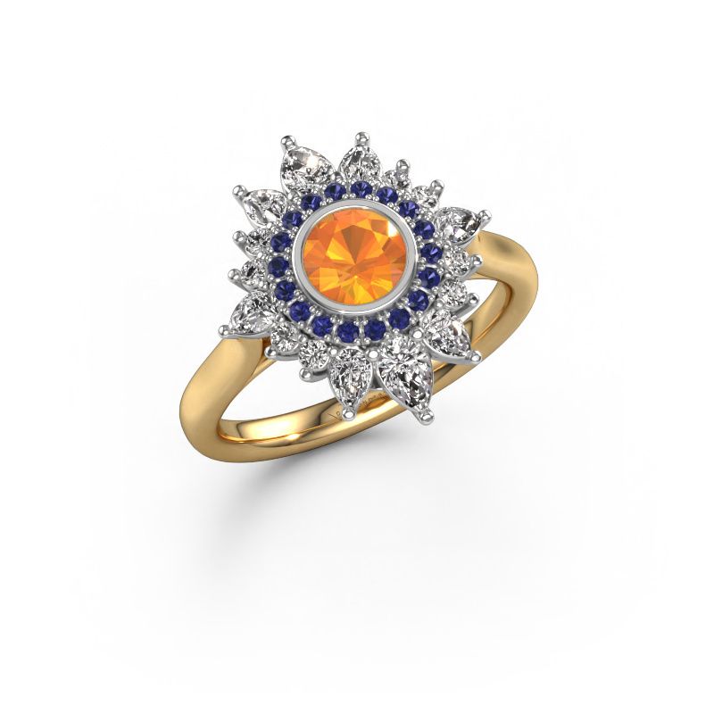 Bague de fiançailles Tianna 585 or jaune citrine 5 mm