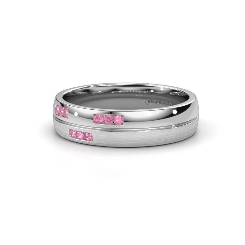 Image of Wedding ring WH0206L25APM<br/>950 platinum ±5x1.7 mm<br/>Pink sapphire
