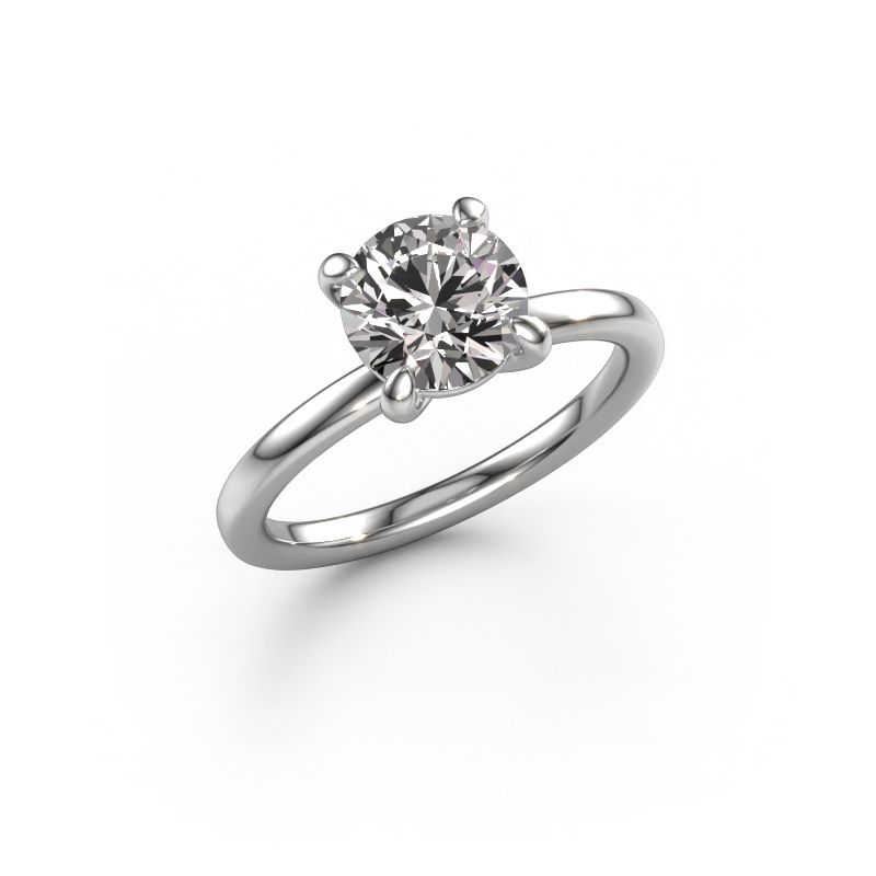Verlovingsring Simone RND 1 585 witgoud zirkonia 7.3 mm