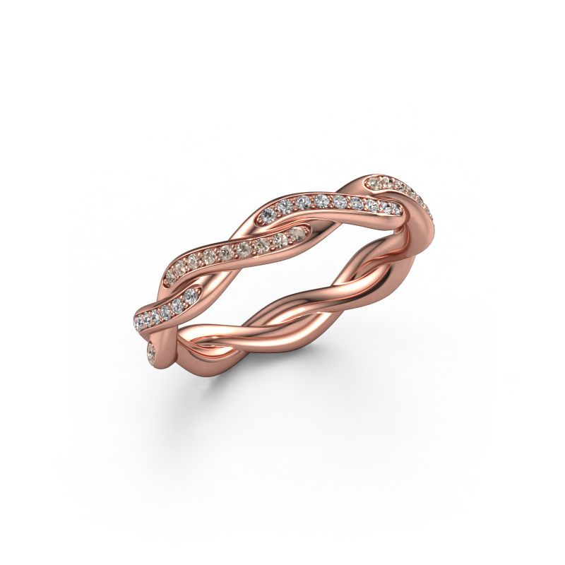 Stackable ring Swing full 585 rose gold brown diamond 0.36 crt