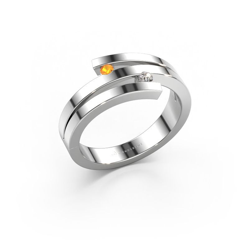 Bague Roxane 585 or blanc citrine 2 mm