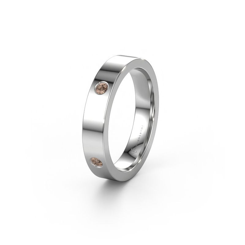 Wedding ring WH0104L14BP 950 platinum brown diamond 0.225 crt ±4x2 mm