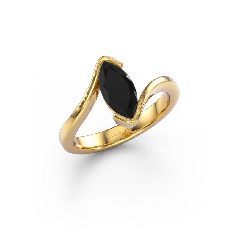 Engagement ring Eve 585 gold black diamond 1.20 crt