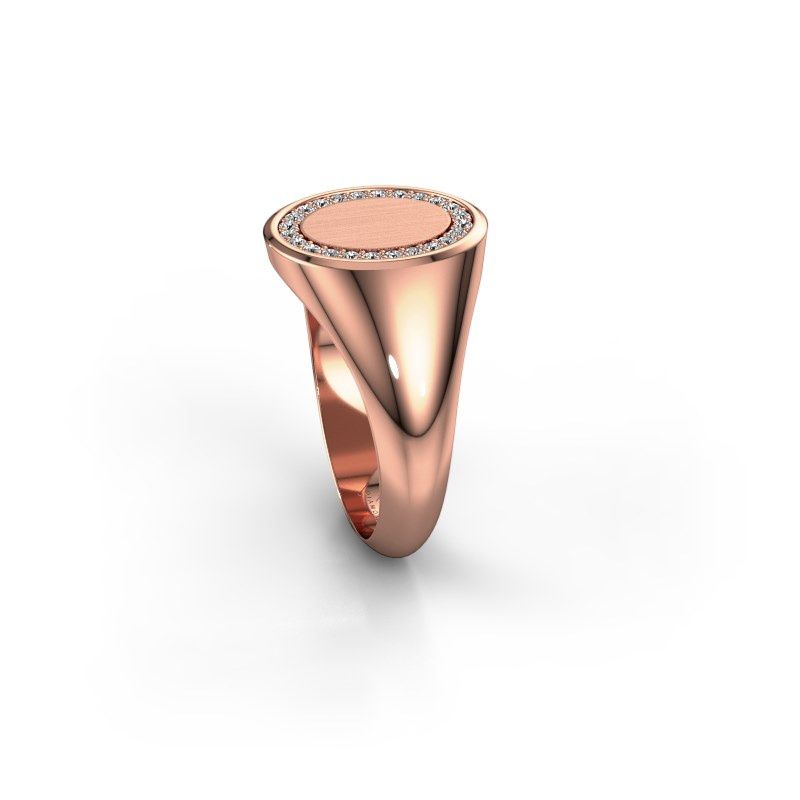 Image of Signet ring rosy oval 2<br/>585 rose gold<br/>Lab-grown diamond 0.18 crt