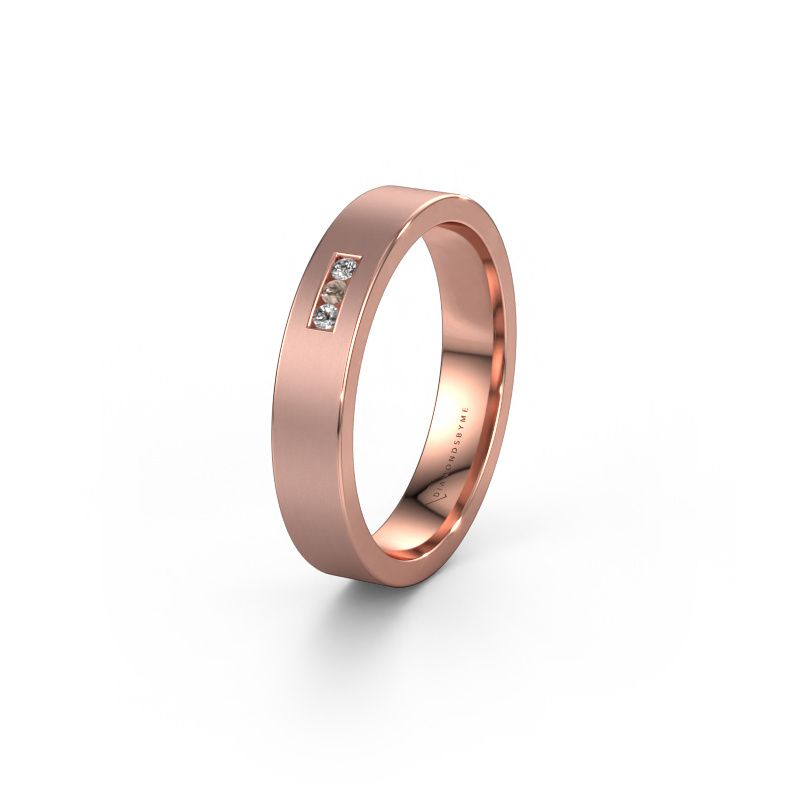 Alliance WH0106L14AM 585 or rose diamant brun ±4 x 1,7 mm