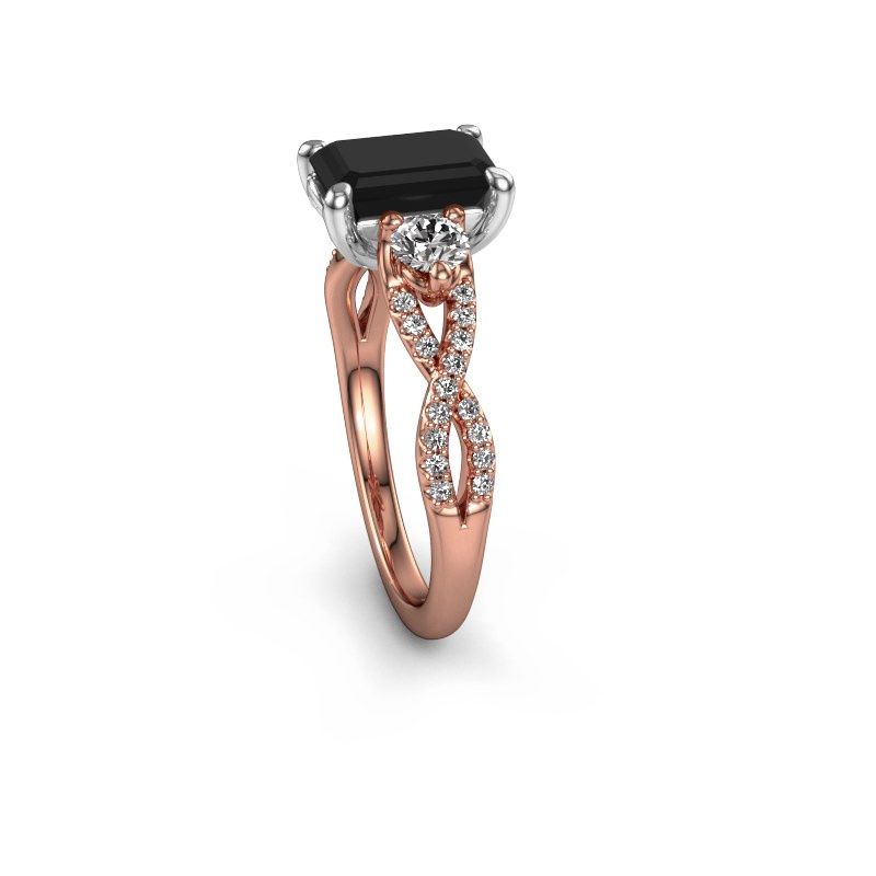 Afbeelding van Verlovingsring Marilou EME 585 rosé goud zwarte diamant 2.62 crt
