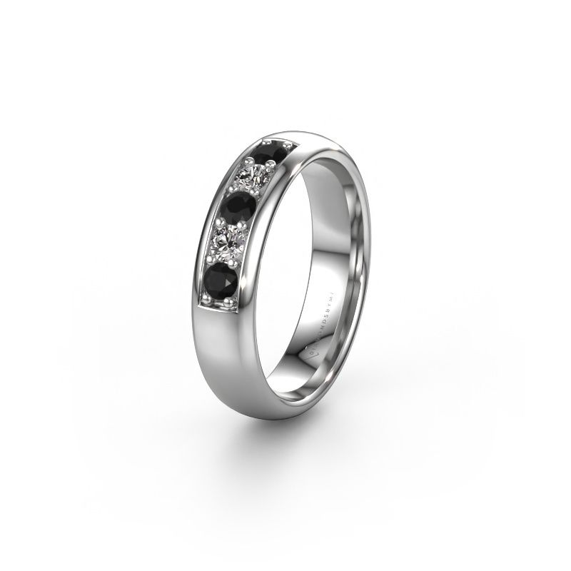 Wedding ring WH0111L35BP 950 platinum black diamond ±5x2 mm