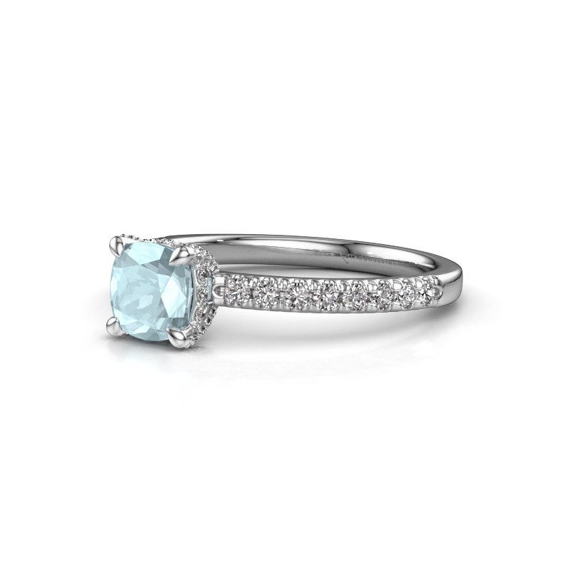 Image of Engagement ring saskia 1 cus<br/>950 platinum<br/>Aquamarine 5.5 mm