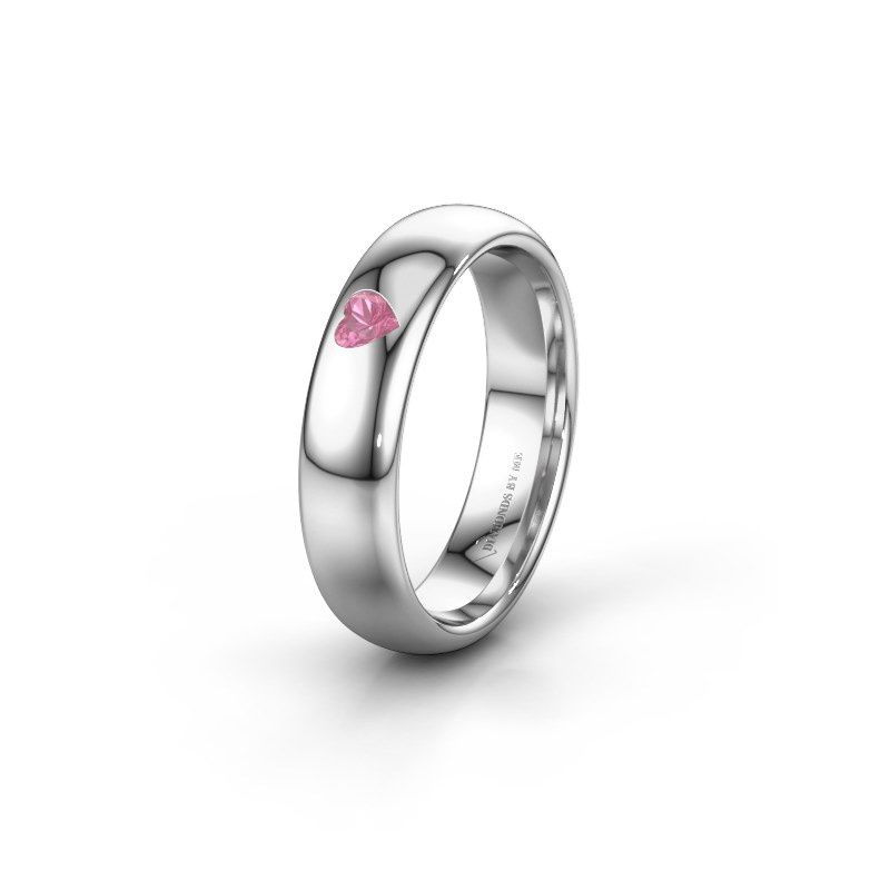 Image of Friendship ring WH0101L35BPHRT<br/>585 white gold ±5x2 mm<br/>Pink sapphire