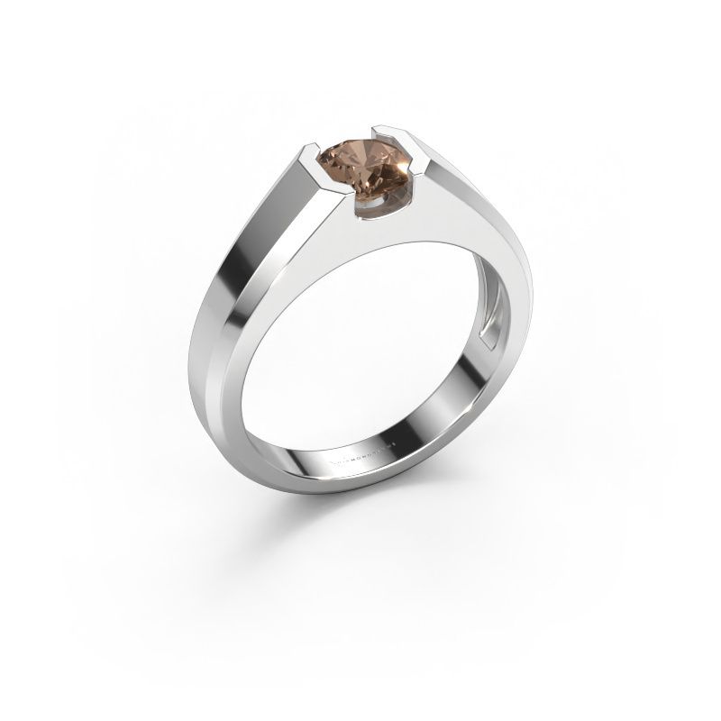 Bague pour homme Indigo 585 or blanc diamant brun 0.80 crt