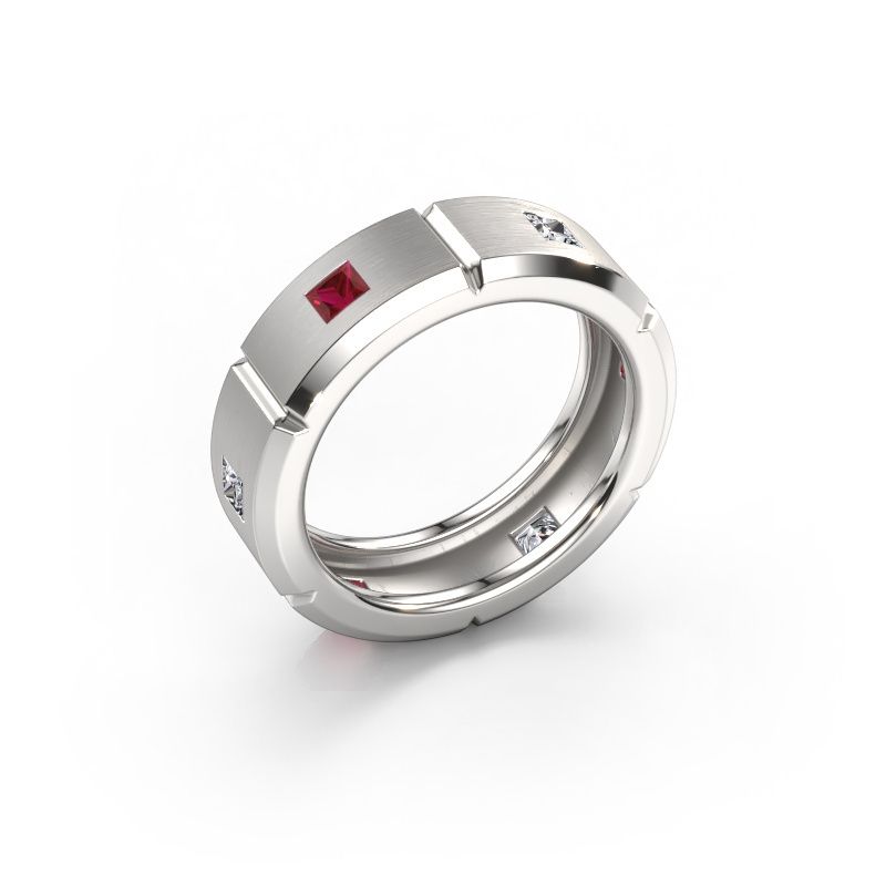 Men's ring Steve light 950 platinum ruby 3 mm
