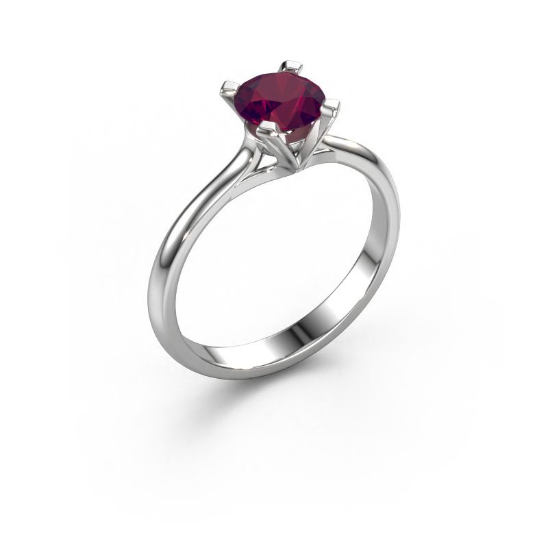 Bague de fiançailles Isa 1 585 or blanc rhodolite 5.7 mm