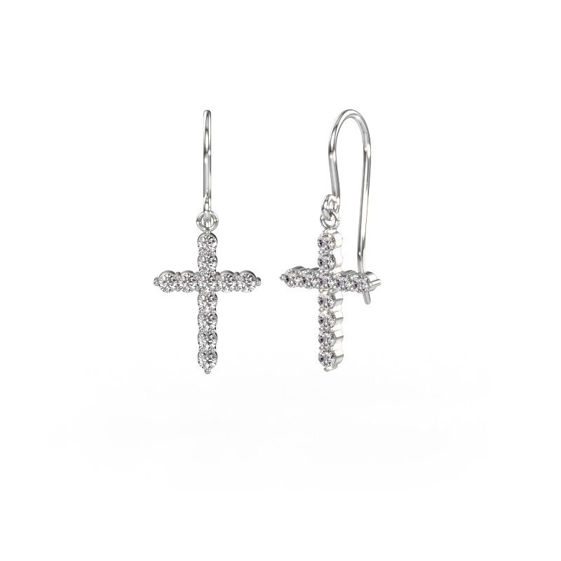 Drop earrings Cross 950 platinum lab-grown diamond 0.660 crt