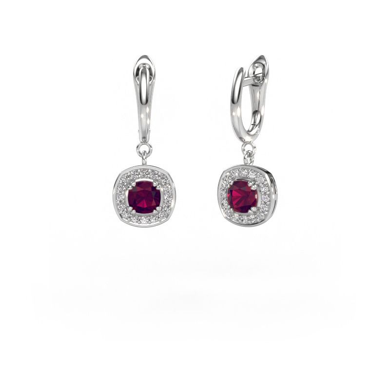 Pendants d'oreilles Marlotte 1 950 platine rhodolite 5 mm
