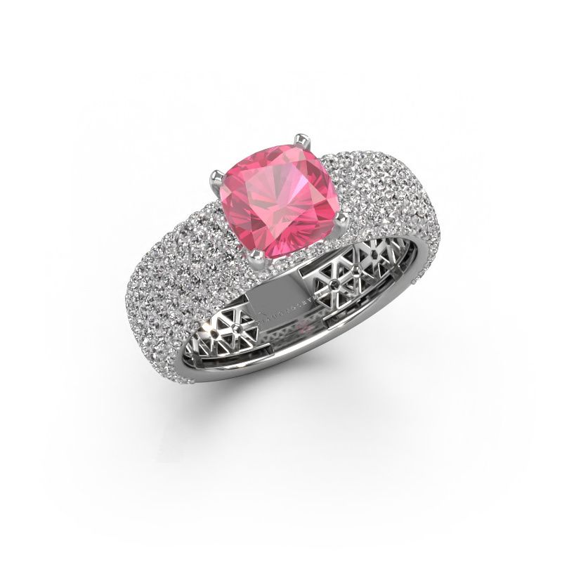 Engagement ring Darcy 950 platinum pink sapphire 7 mm