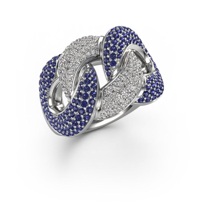Bague Kylie 3 15mm 950 platine saphir 0.8 mm
