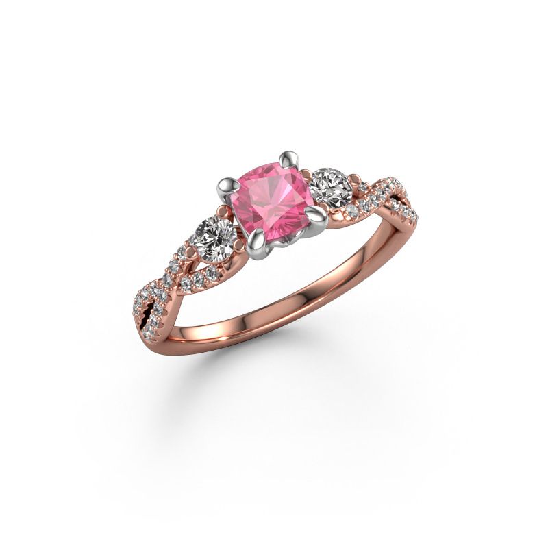 Image of Engagement Ring Marilou Cus<br/>585 rose gold<br/>Pink sapphire 5 mm