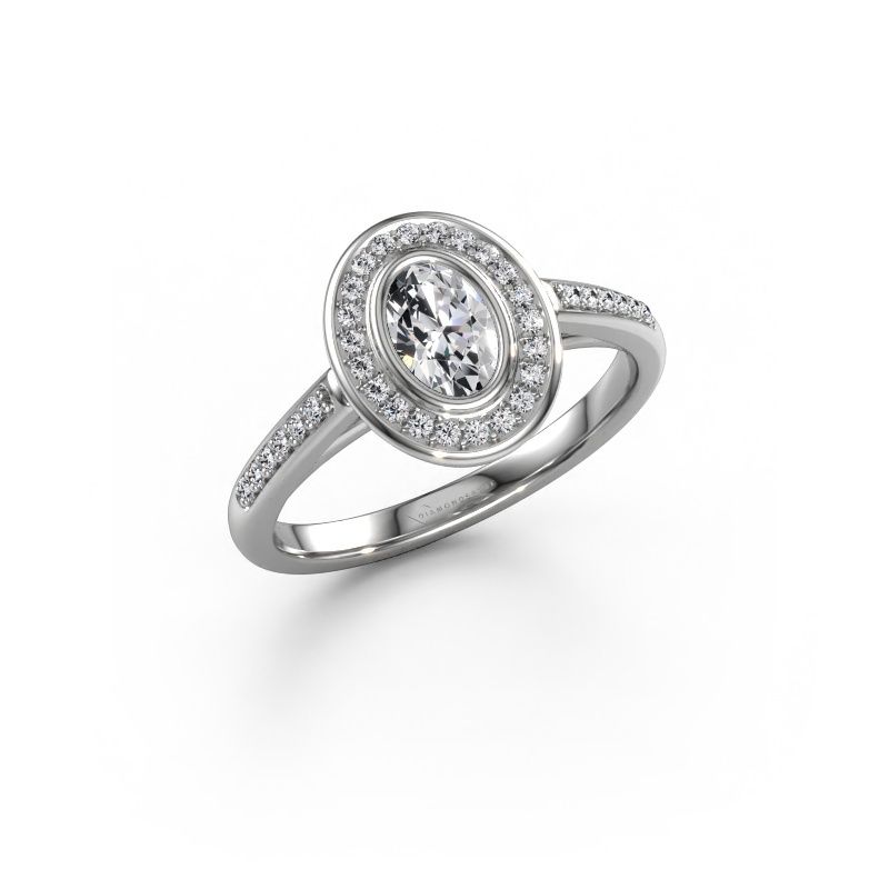 Engagement ring Noud 2 OVL 950 platinum lab grown diamond 0.59 crt