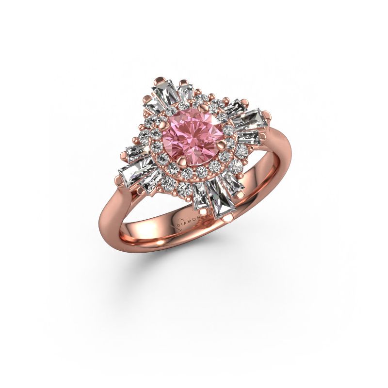 Engagement ring Thalia 585 rose gold pink lab grown diamond 5.4 mm