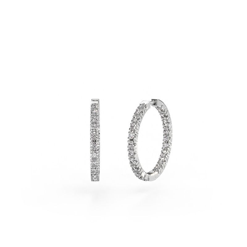 Hoop earrings Miki 20mm 585 white gold diamond 1.38 crt