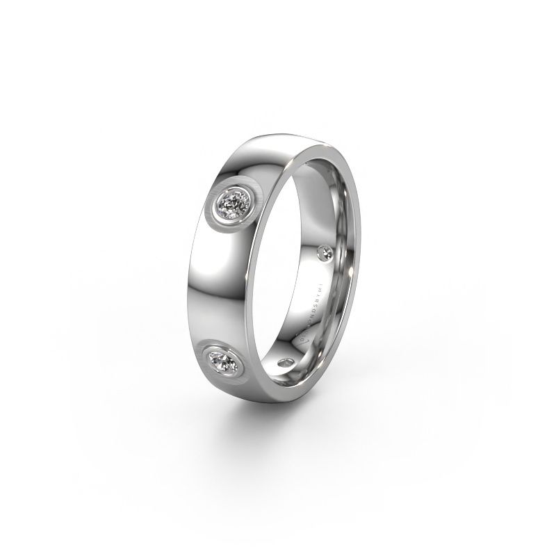 Wedding ring WH0139L25BP 585 white gold diamond ±5x2 mm