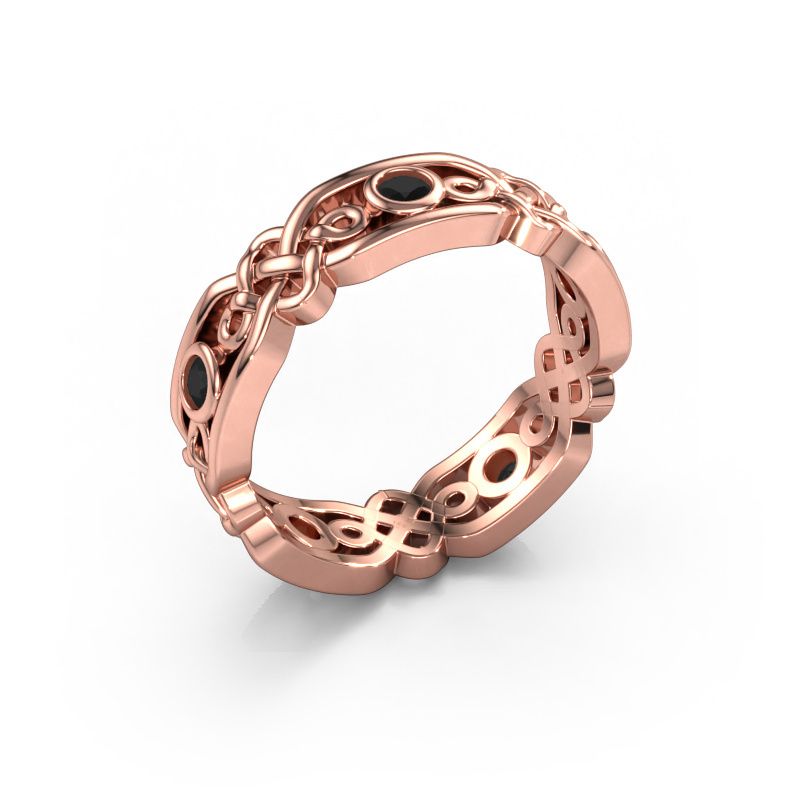 Wedding ring Rosa 585 rose gold black diamond ±5x2 mm