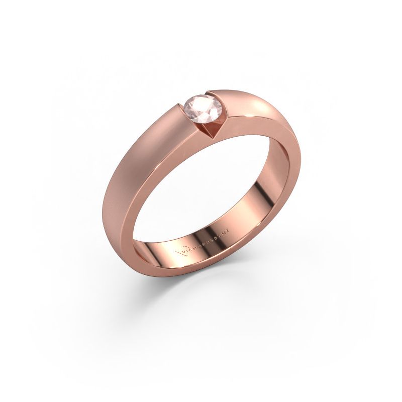 Engagement ring Theresia 585 rose gold morganite champagne 3.4 mm