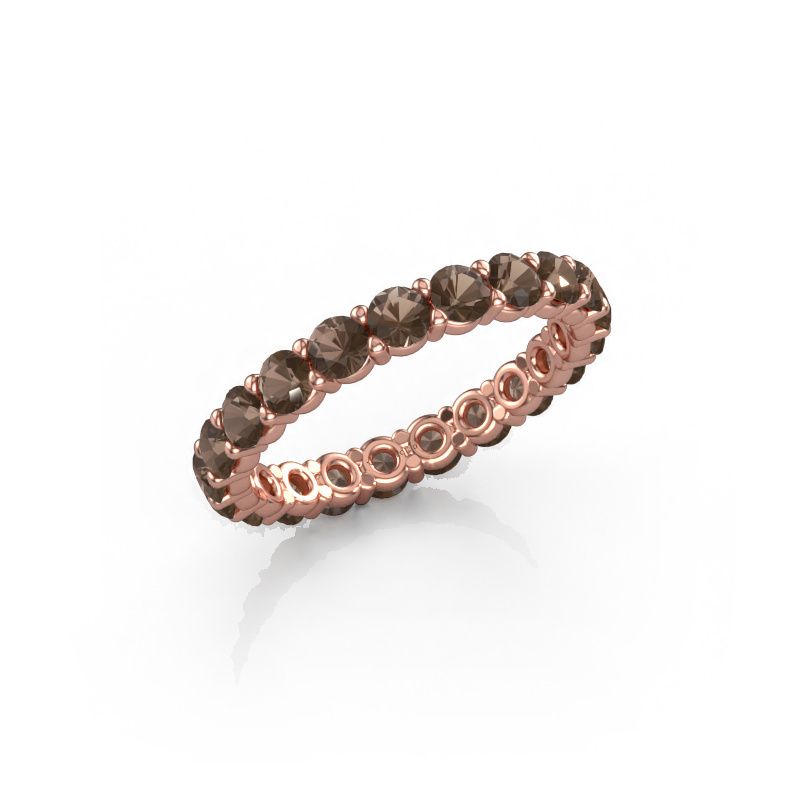Bague Heddy rnd 2.9 585 or rose quartz fumé 2.9 mm