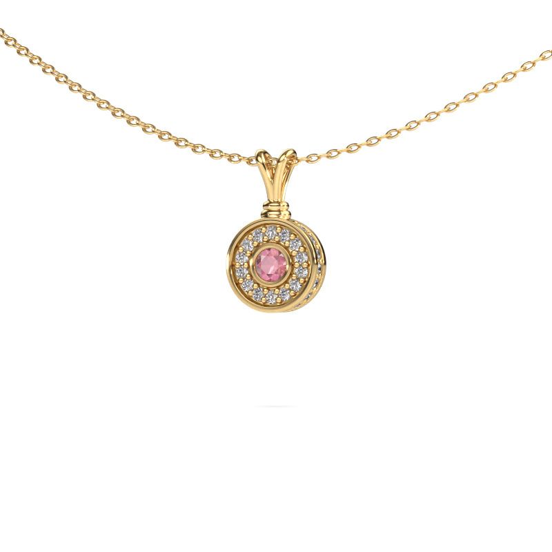 Pendant Roos 585 gold tourmaline pink 3 mm
