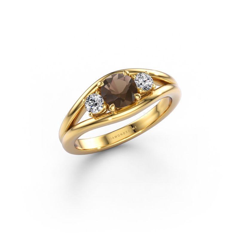 Ring Cassie RND 585 gold smokey quartz 5.4 mm