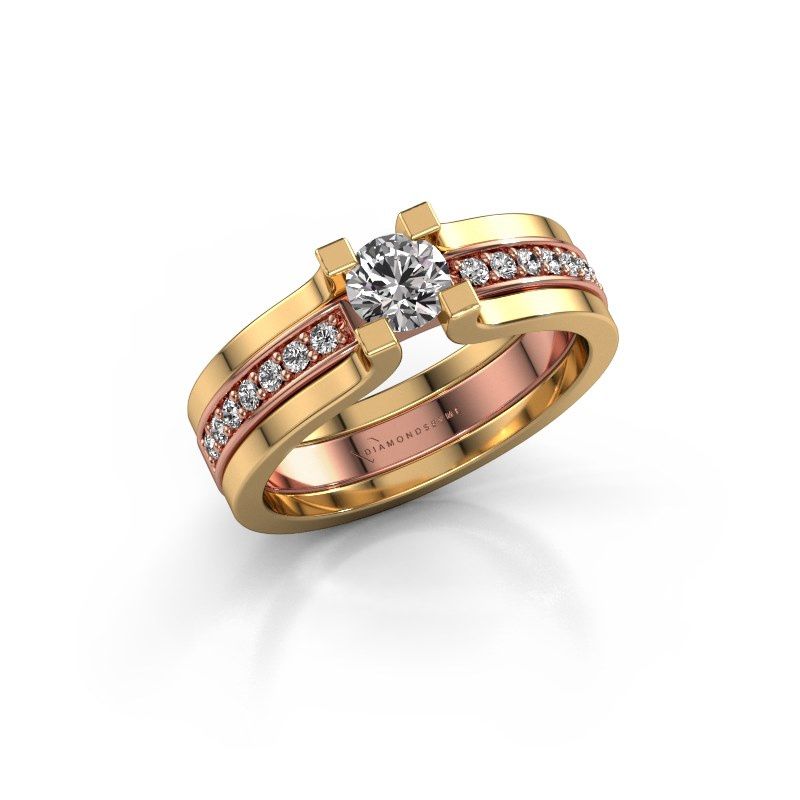 Afbeelding van Verlovingsring Myrthe 585 rosé goud diamant 0.568 crt