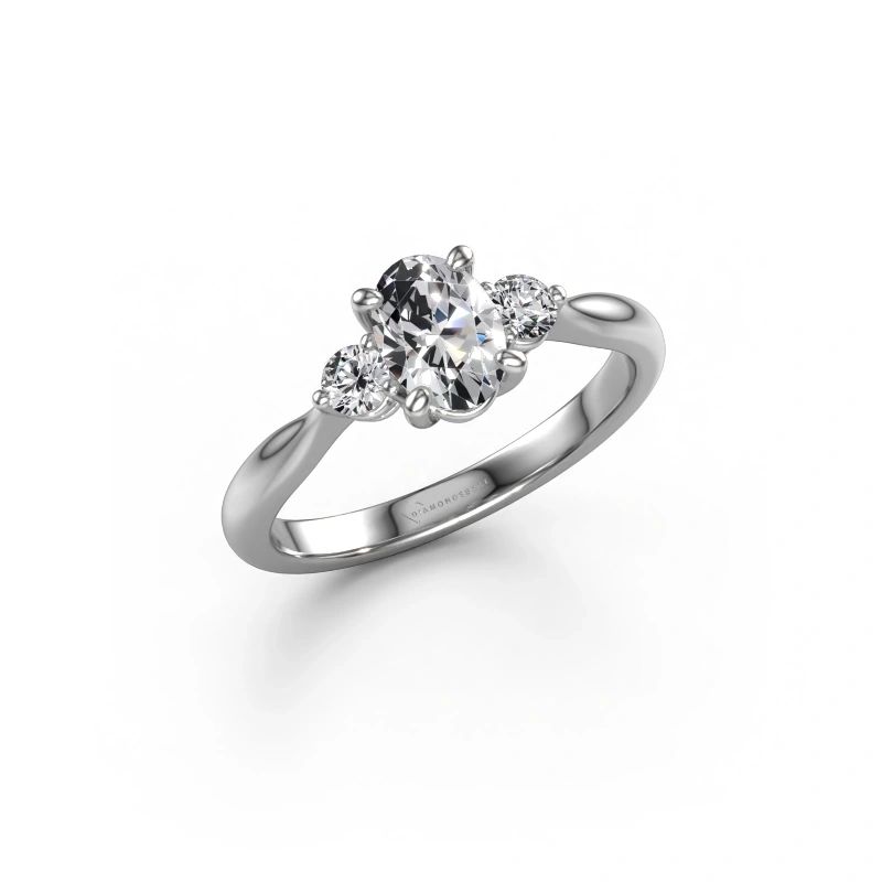 Engagement ring Lieselot OVL 585 white gold diamond 0.890 crt
