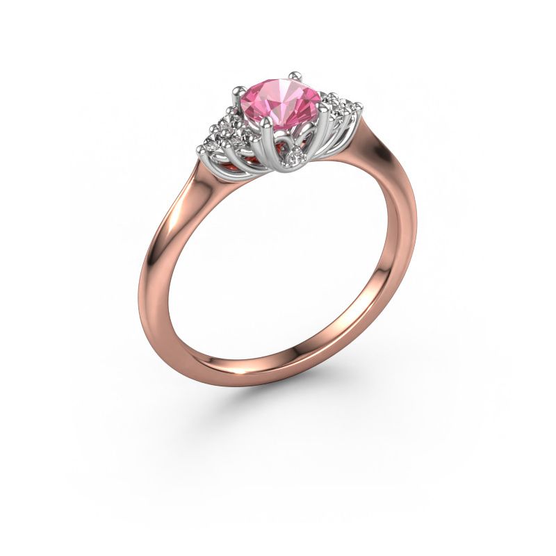 Engagement ring Felipa RND 585 rose gold pink sapphire 5 mm