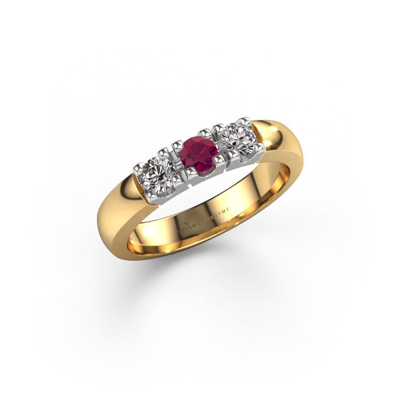 Ring Rianne 3 585 Gold Rhodolit 3.4 mm