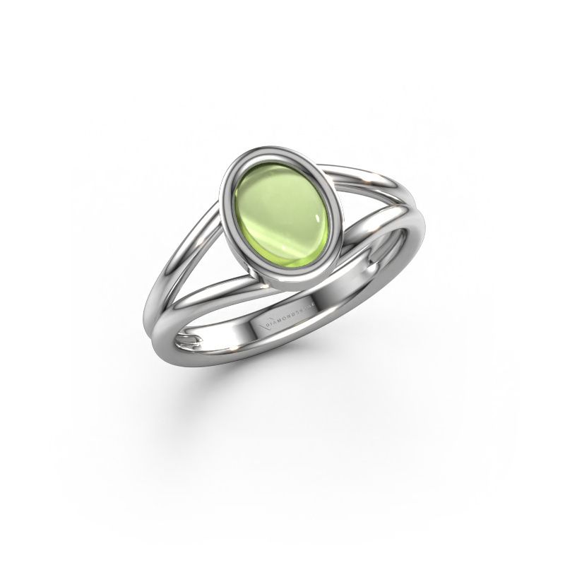 Bague Lieselotte 950 platine péridot 9x7 mm