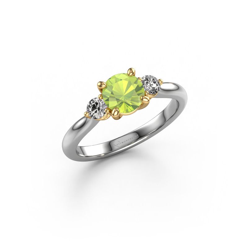 Verlobungsring Lieselot RND 585 Weißgold Peridot 6.5 mm
