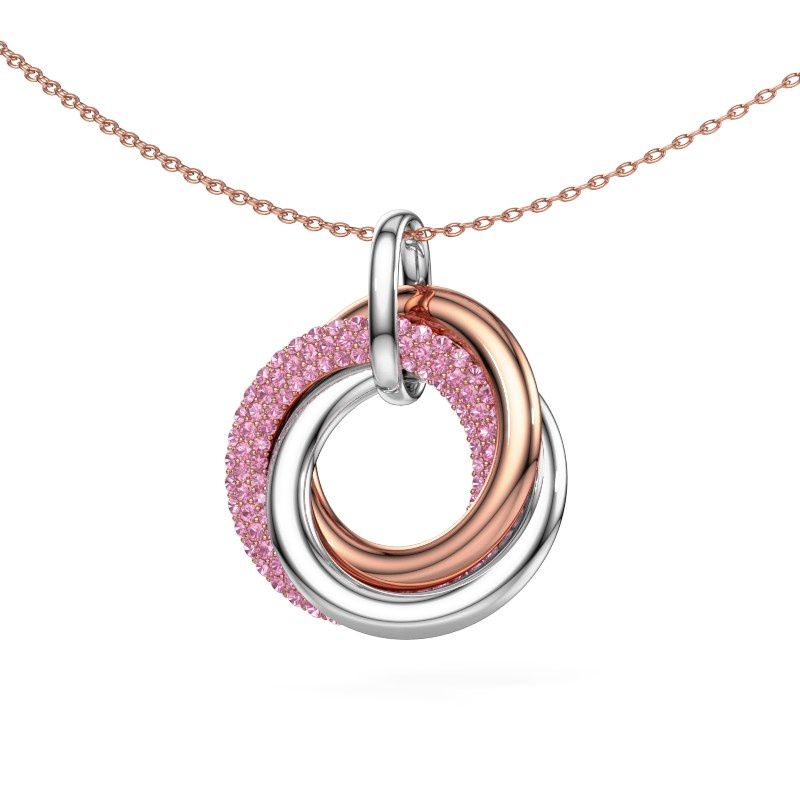 Image of Pendant Helena 2 585 rose gold pink sapphire 1 mm