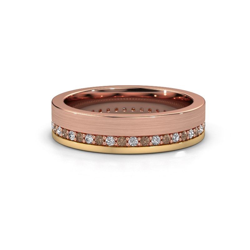 Image of Wedding ring WH0303L15BPM<br/>585 rose gold ±5x2 mm<br/>Brown diamond 0.44 crt