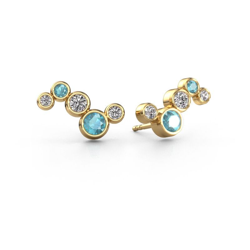 Earrings Ryan 585 gold blue topaz 4 mm