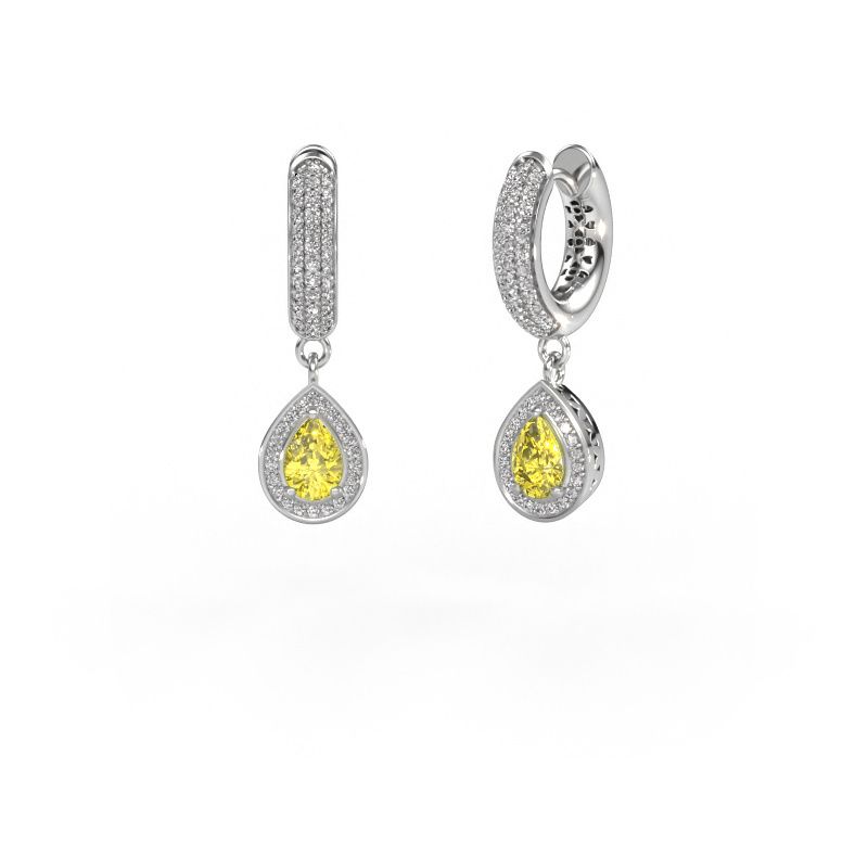 Drop earrings Barbar 2 950 platinum yellow lab grown diamond 6x4 mm