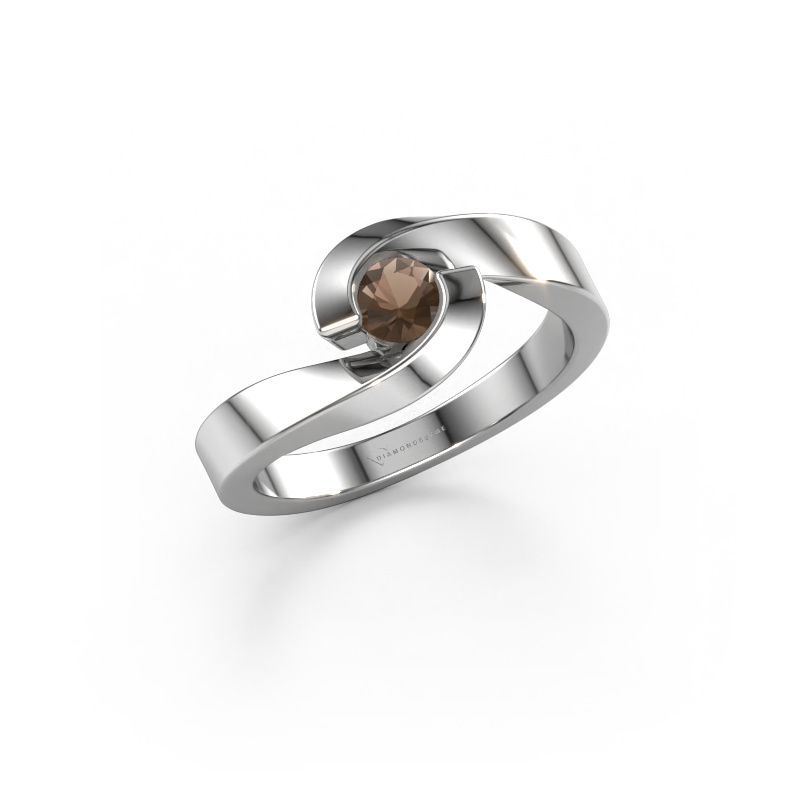 Ring Sheryl 585 Weißgold Rauchquarz 4 mm